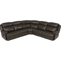 West Valley Brown 5 Pc Leather Reclining Sectional
