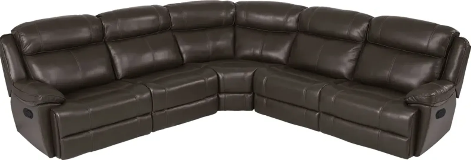 West Valley Brown 5 Pc Leather Reclining Sectional