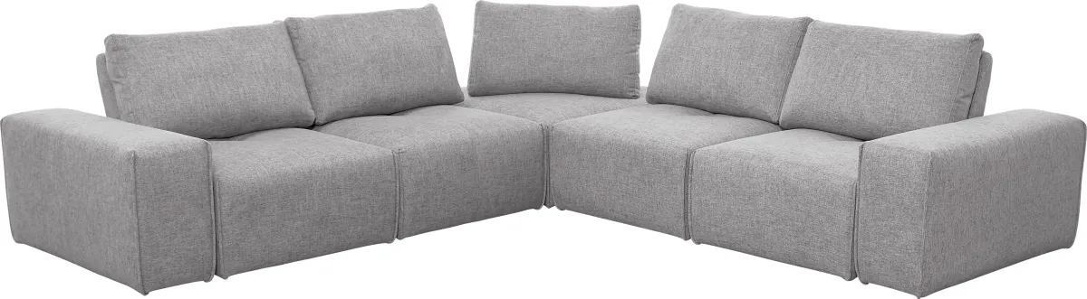 Laney Park Light Gray 5 Pc Sectional