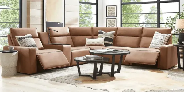 Saddle 6 Pc Dual Power Reclining ModularTwo