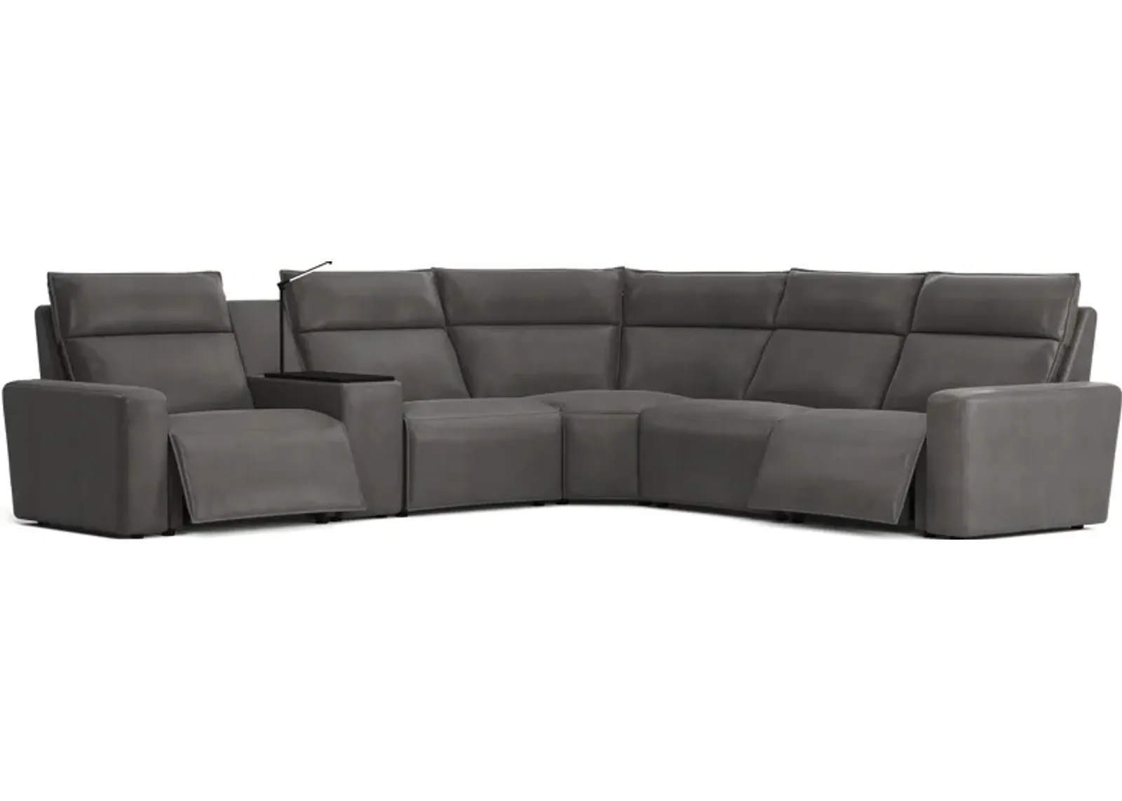 Charcoal 6 Pc Dual Power Reclining ModularTwo