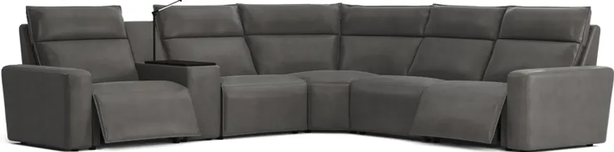 Charcoal 6 Pc Dual Power Reclining ModularTwo