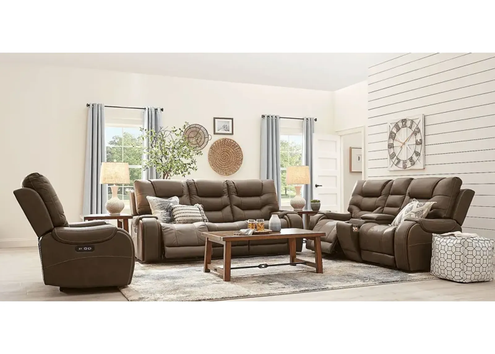 Laredo Springs Brown 8 Pc Dual Power Reclining Living Room