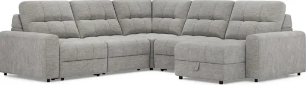 Meriwether Gray 5 Pc Power Slider Sectional