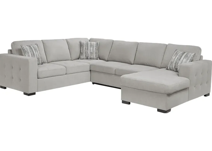 Angelino Heights Gray 3 Pc Sleeper Sectional by Rooms To Go Furniture