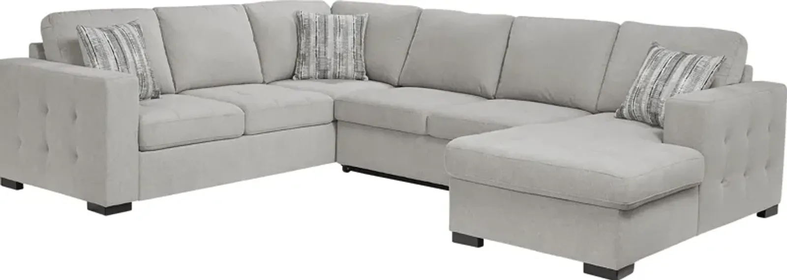 Angelino Heights Gray 3 Pc Sleeper Sectional by Rooms To Go Furniture