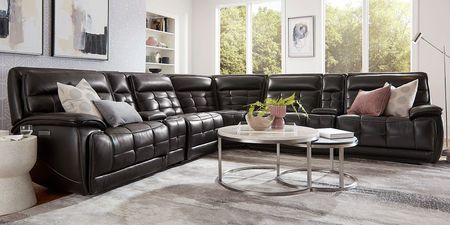 Pacific Heights Black Cherry 7 Pc Dual Power Reclining Sectional
