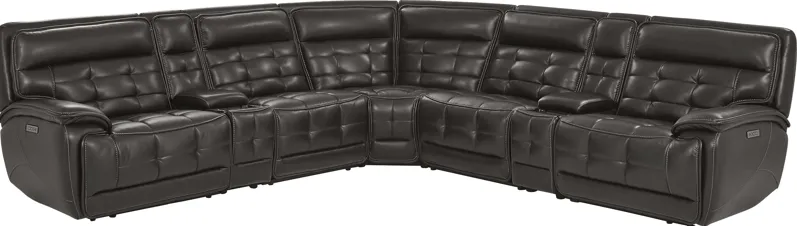 Pacific Heights Black Cherry 7 Pc Dual Power Reclining Sectional