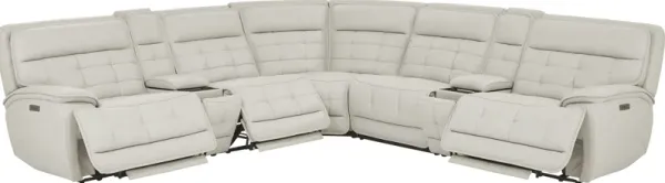 Pacific Heights Light Gray 7 Pc Dual Power Reclining Sectional