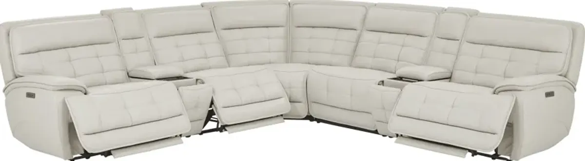 Pacific Heights Light Gray 7 Pc Dual Power Reclining Sectional