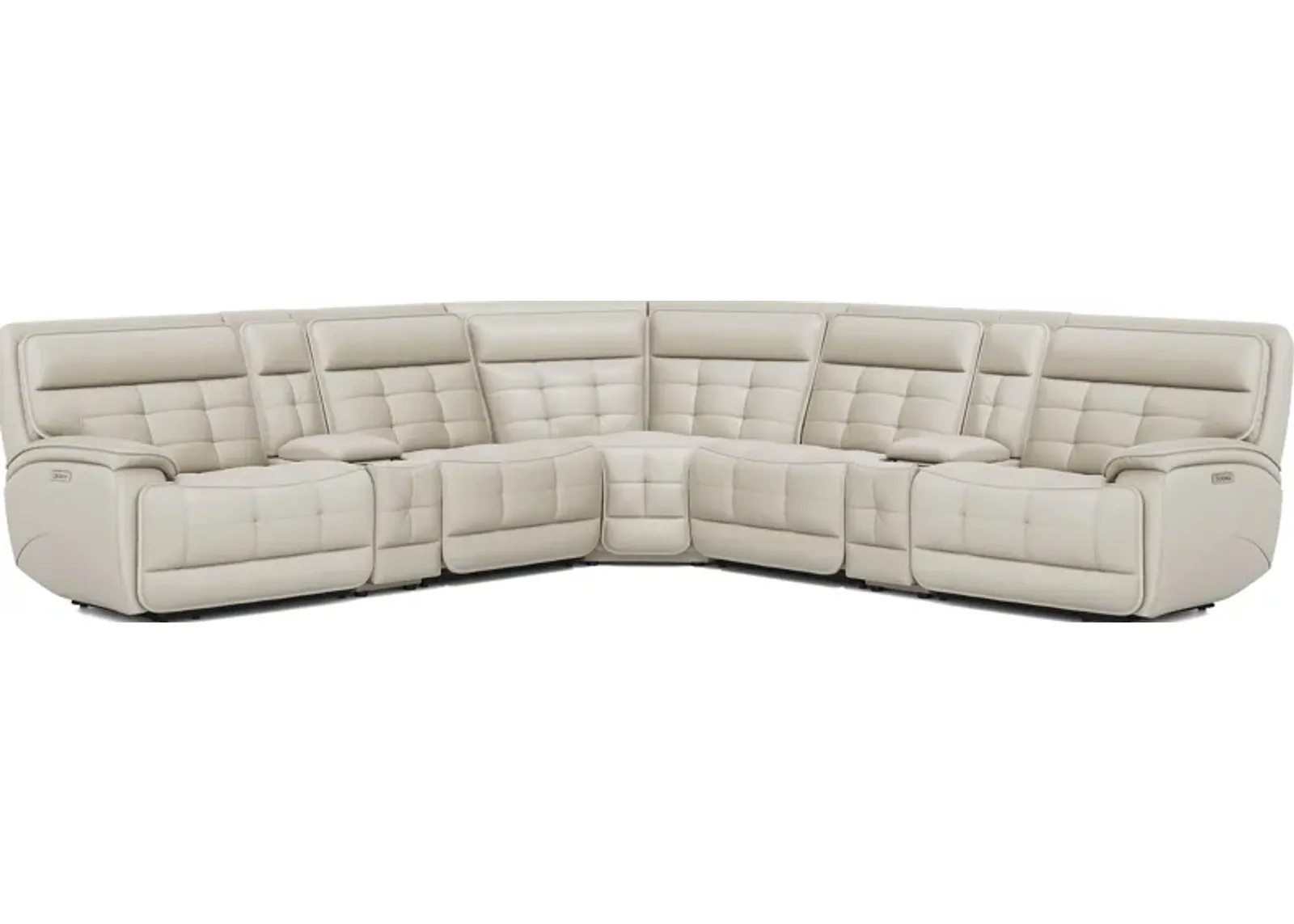 Pacific Heights Light Gray 7 Pc Dual Power Reclining Sectional