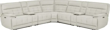 Pacific Heights Light Gray 7 Pc Dual Power Reclining Sectional