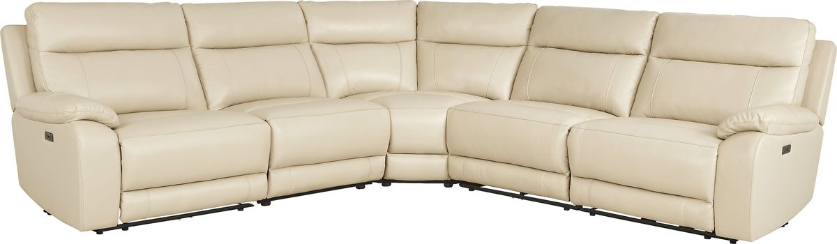 Delaney Point Beige Leather 8 Pc Power Reclining Sectional Living Room