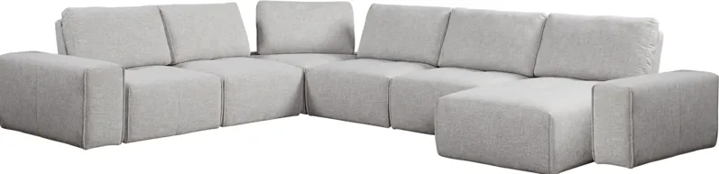Laney Park Light Gray 6 Pc Sectional