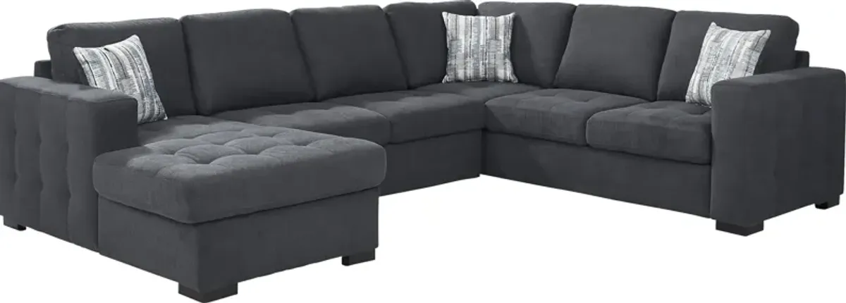 Angelino Heights Blue 3 Pc Sleeper Sectional