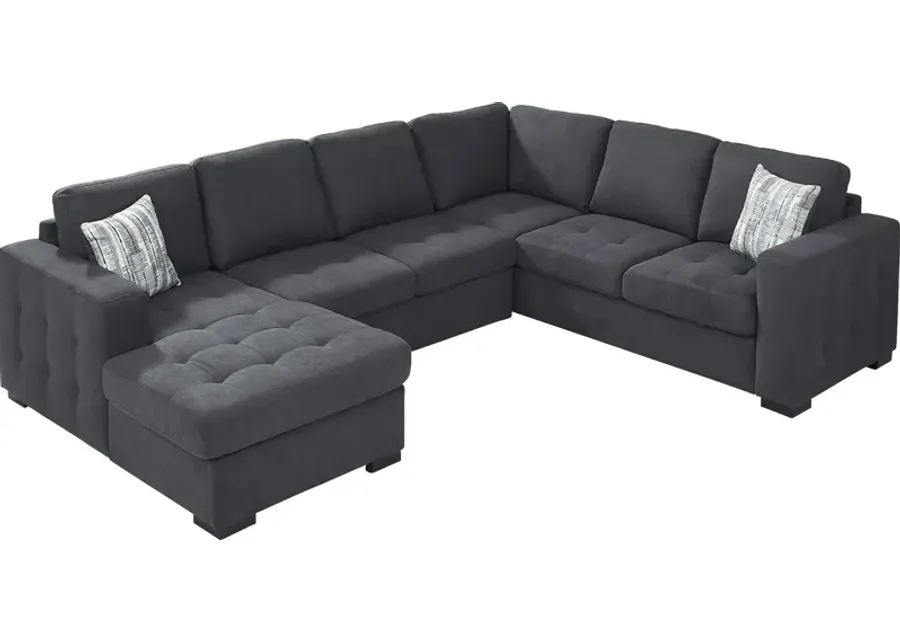 Angelino Heights Blue 3 Pc Sleeper Sectional