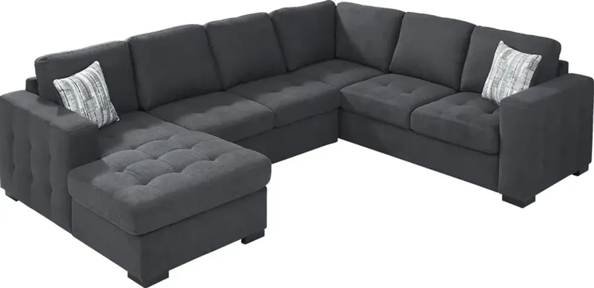 Angelino Heights Blue 3 Pc Sleeper Sectional