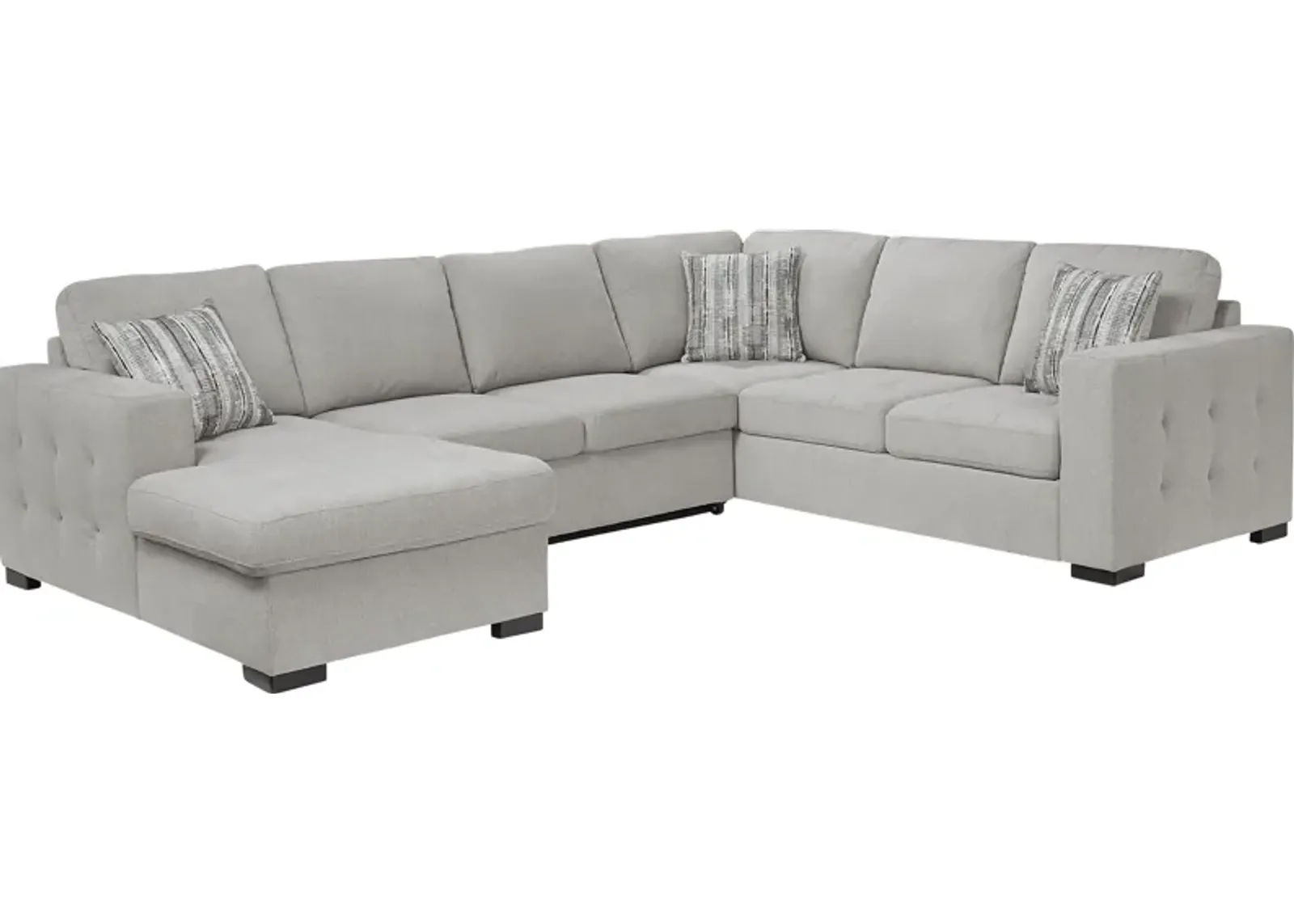 Angelino Heights Gray 3 Pc Sleeper Sectional