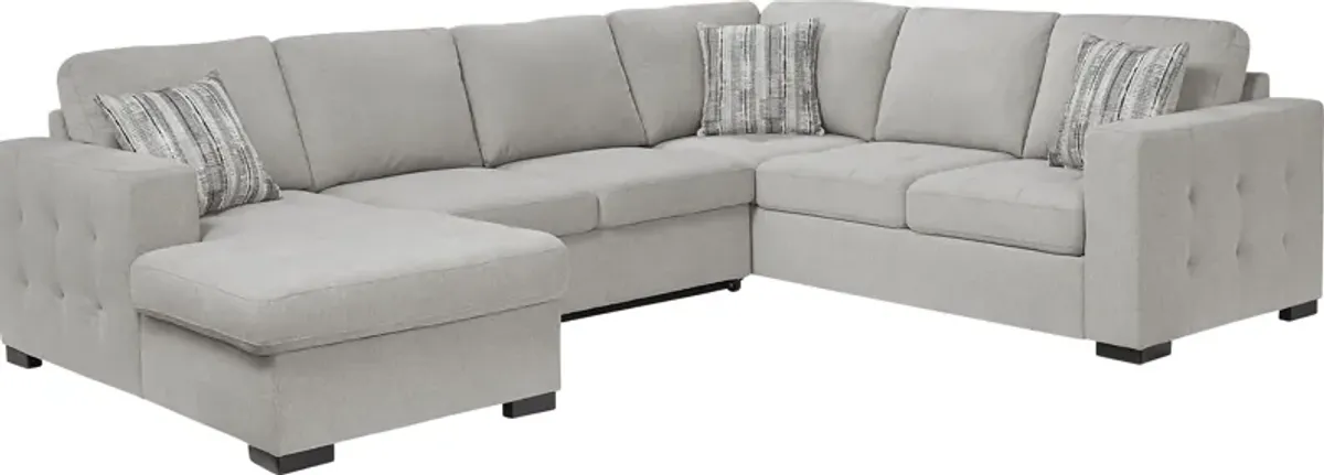 Angelino Heights Gray 3 Pc Sleeper Sectional