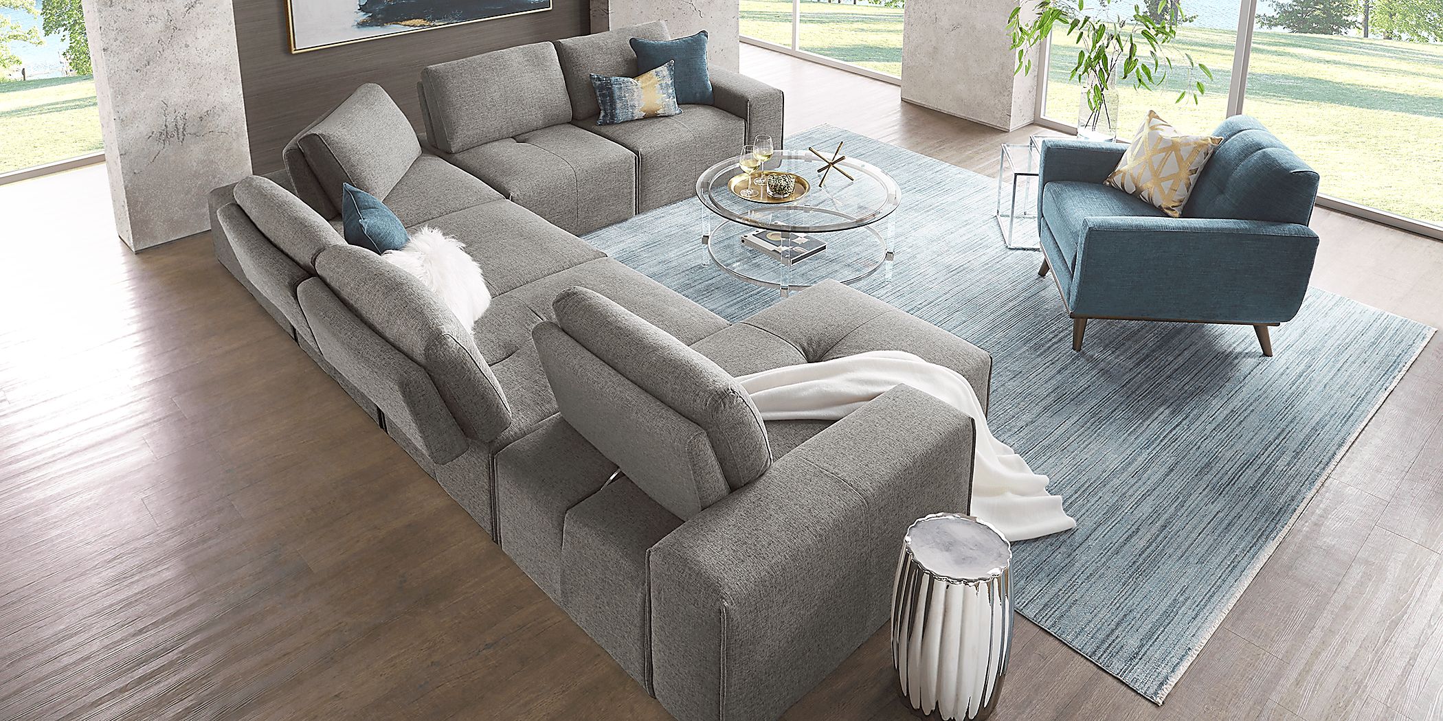 Laney Park Dark Gray 6 Pc Sectional