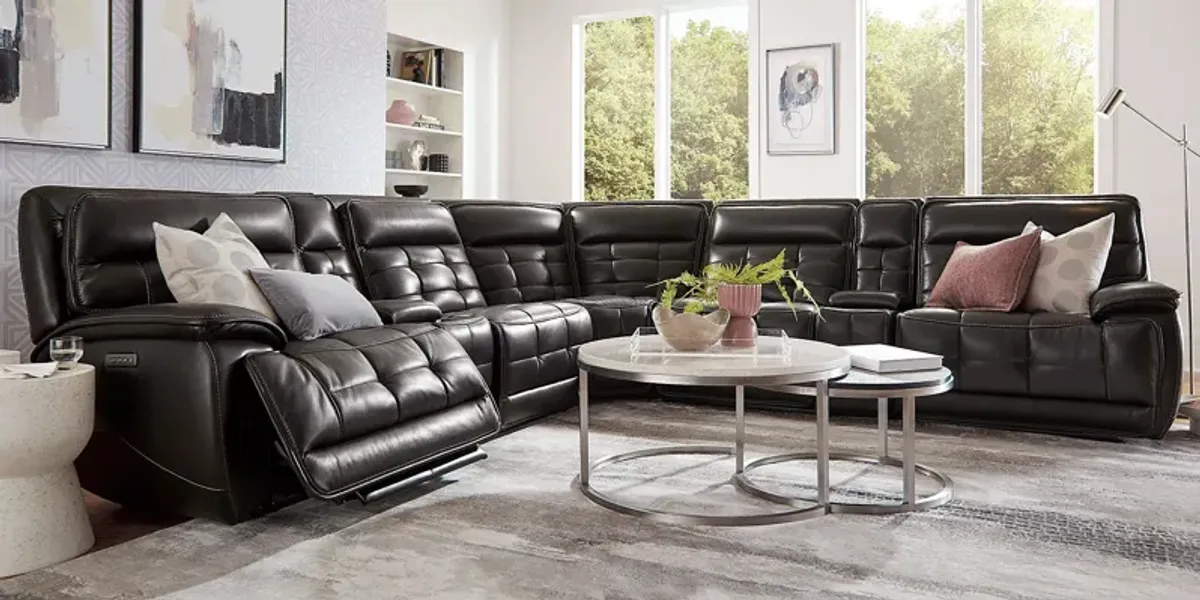 Pacific Heights Black Cherry 10 Pc Dual Power Reclining Sectional Living Room