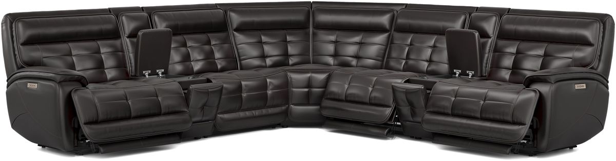 Pacific Heights Black Cherry 10 Pc Dual Power Reclining Sectional Living Room