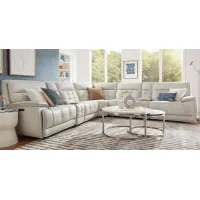 Pacific Heights Light Gray 10 Pc Dual Power Reclining Sectional Living Room