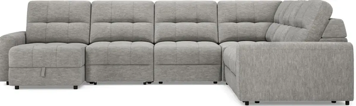 Meriwether Gray 6 Pc Power Slider Sectional