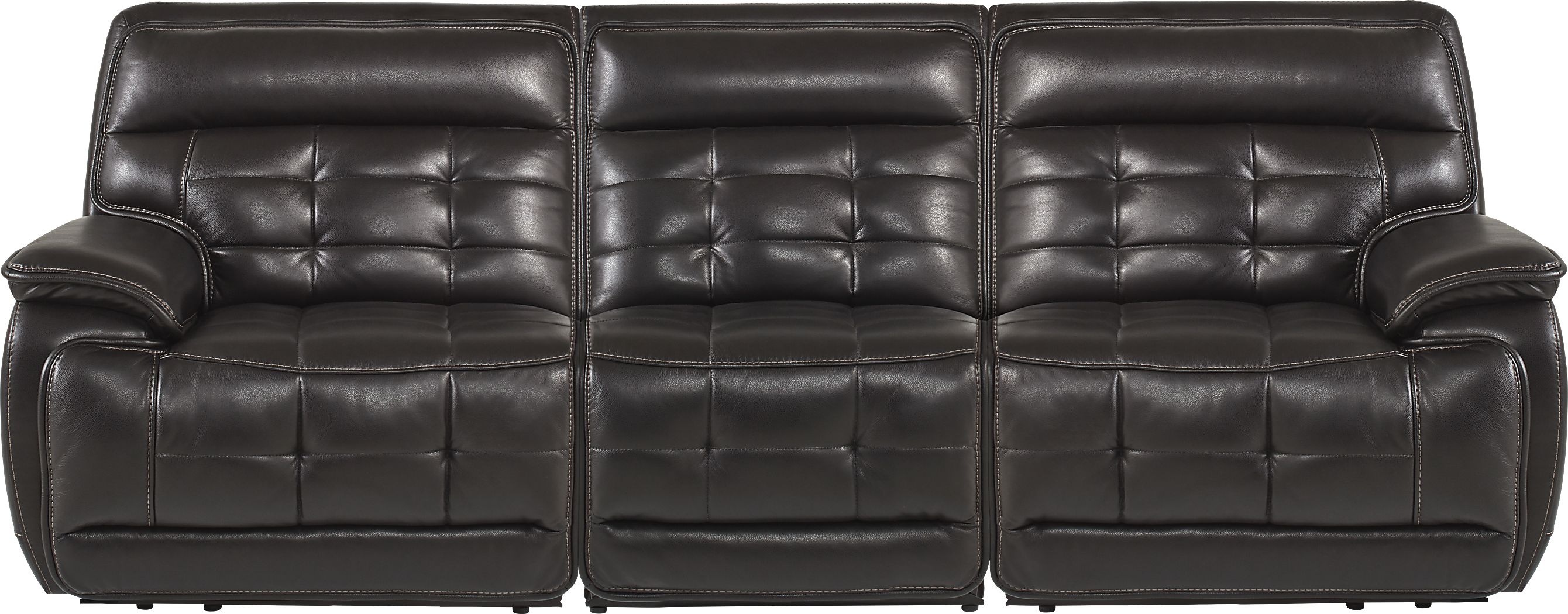 Pacific Heights Black Cherry Leather 3 Pc Dual Power Reclining Sectional