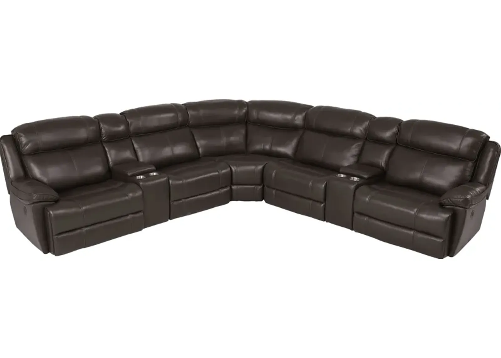 West Valley Brown 7 Pc Leather Power Reclining Sectional