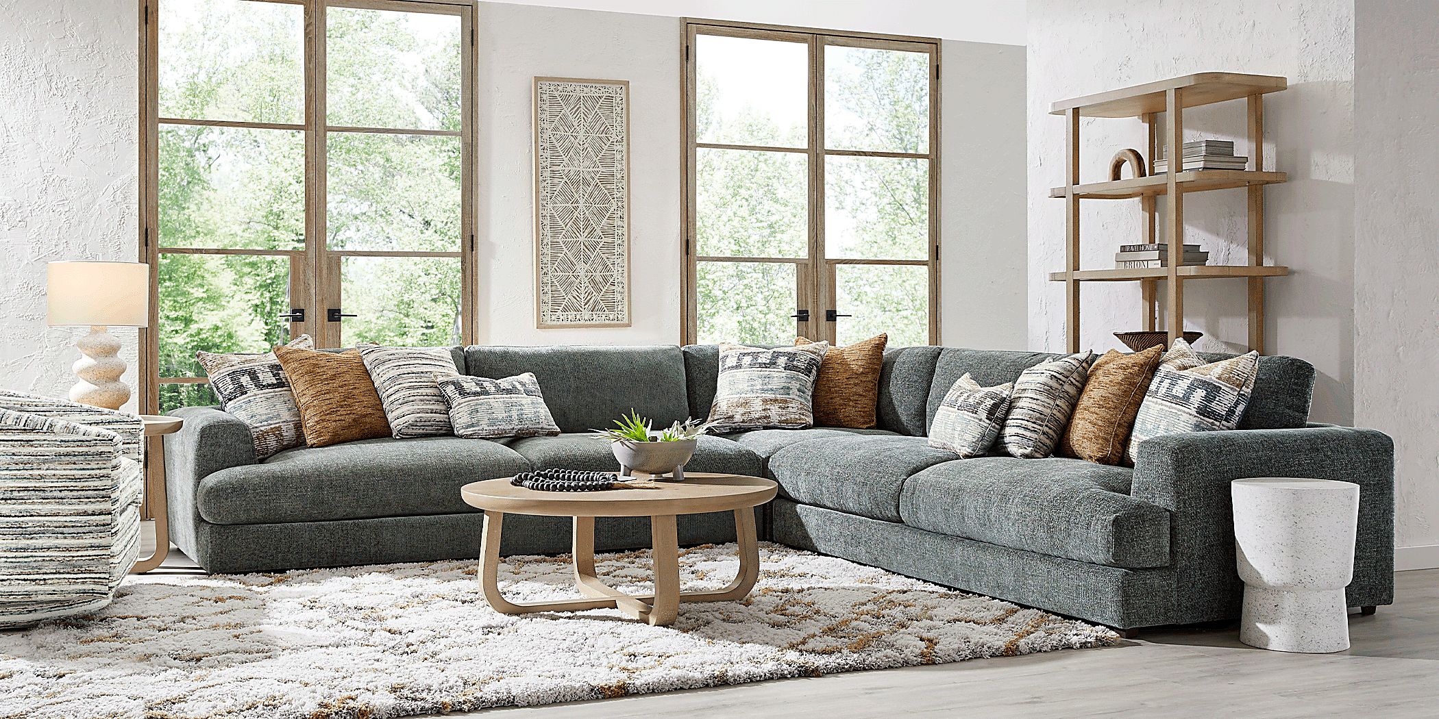 Montecito Charcoal 6 Pc Sectional Living Room