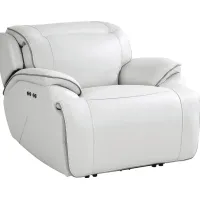 Livata Gray Leather Dual Power Recliner