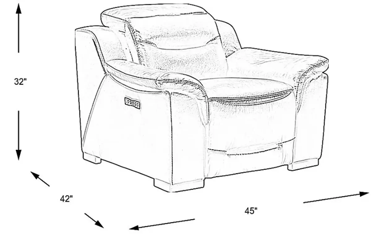 Gallia Way White Leather Dual Power Recliner