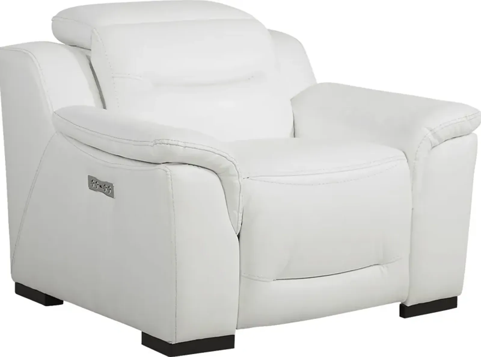 Gallia Way White Leather Dual Power Recliner