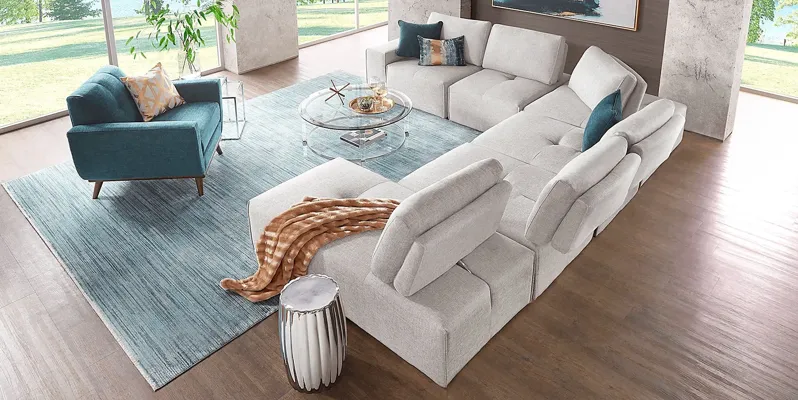 Laney Park Light Gray 6 Pc Sectional