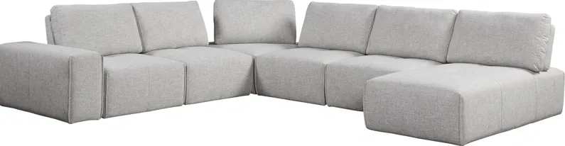 Laney Park Light Gray 6 Pc Sectional