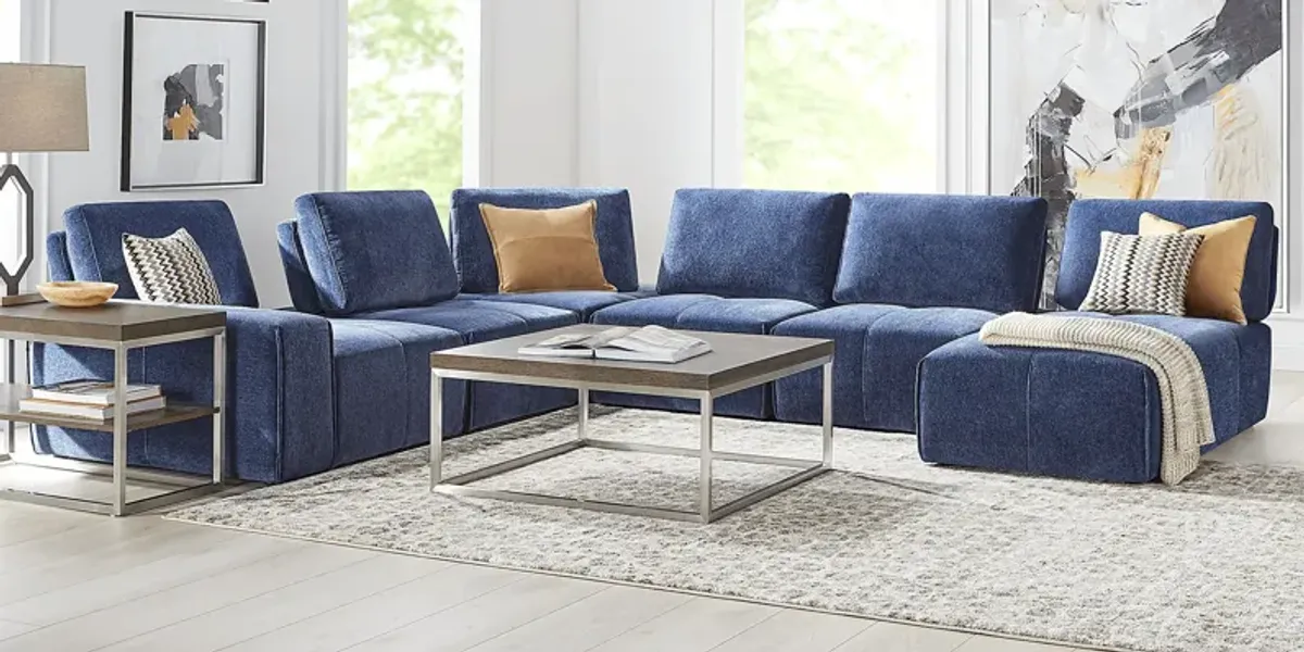 Laney Blue 6 Pc Sectional