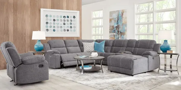 Prescott Point Gray 7 Pc Power Reclining Sectional Living Room