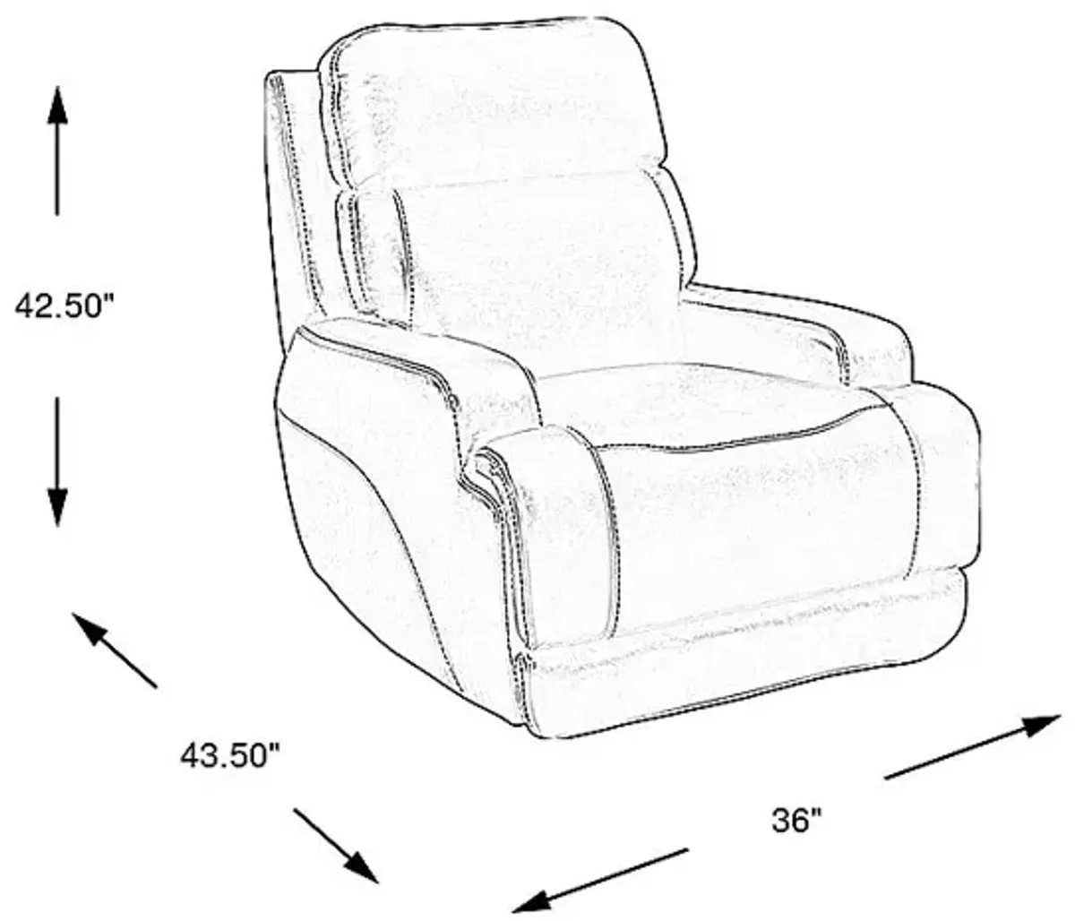 Parker Point Dark Brown Leather Triple Power Rocker Recliner