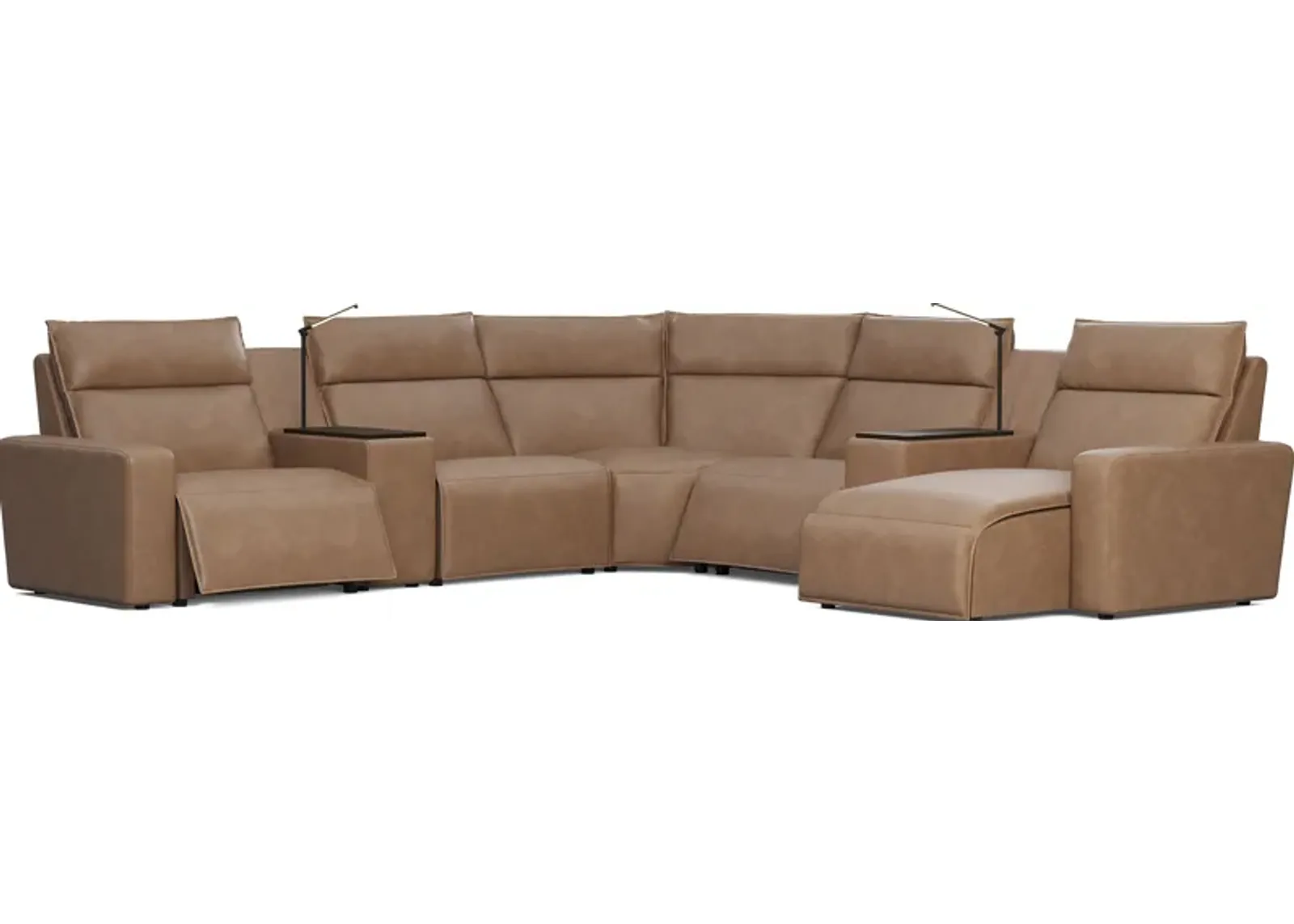 Saddle 7 Pc Dual Power Reclining ModularTwo by Rooms To Go