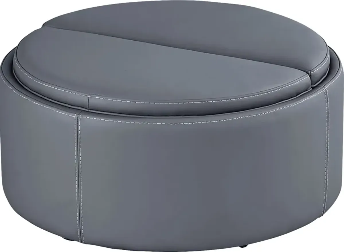 Alessio Navy Cocktail Storage Ottoman