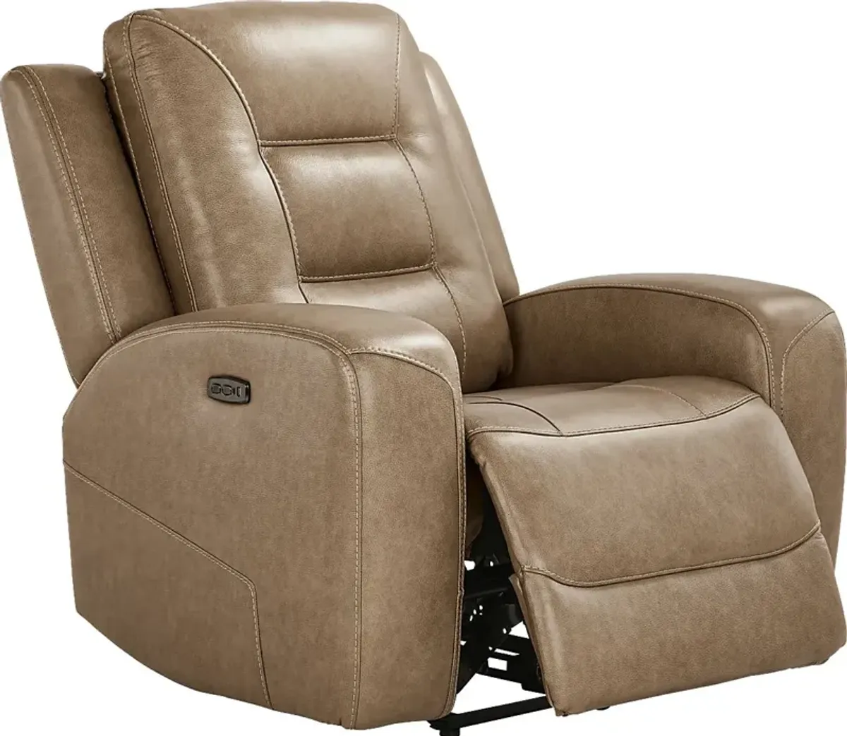 Montero Sand Leather Dual Power Recliner