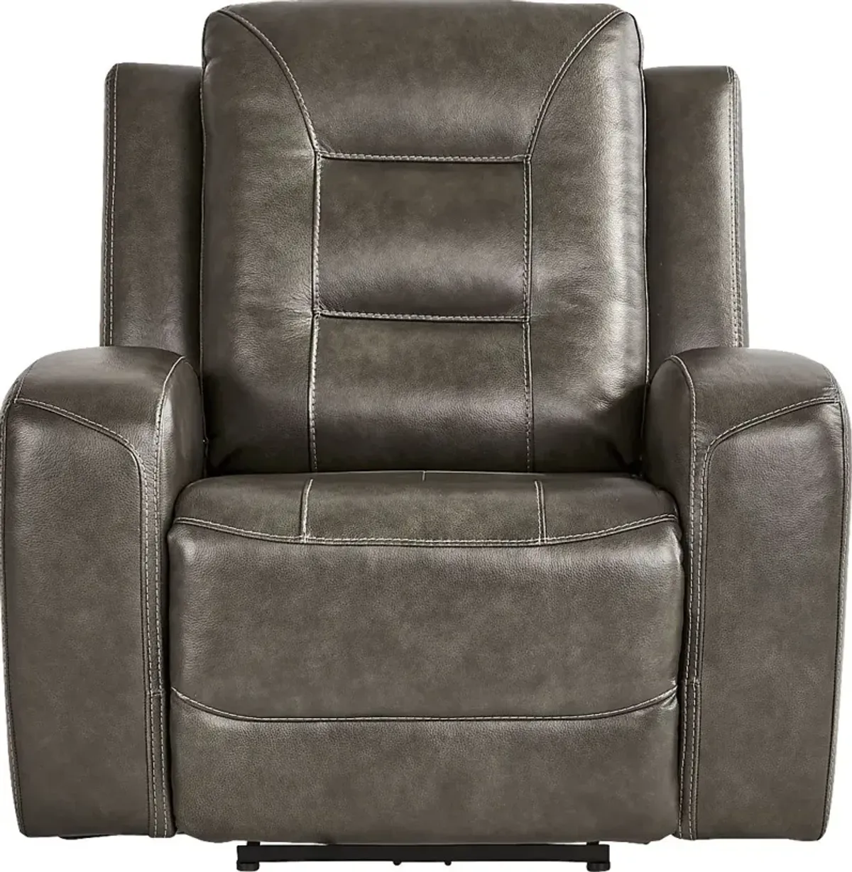 Montero Charcoal Leather Dual Power Recliner