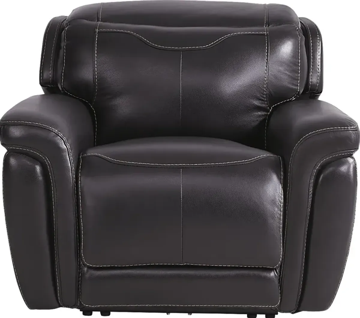 Devero Black Leather Dual Power Recliner