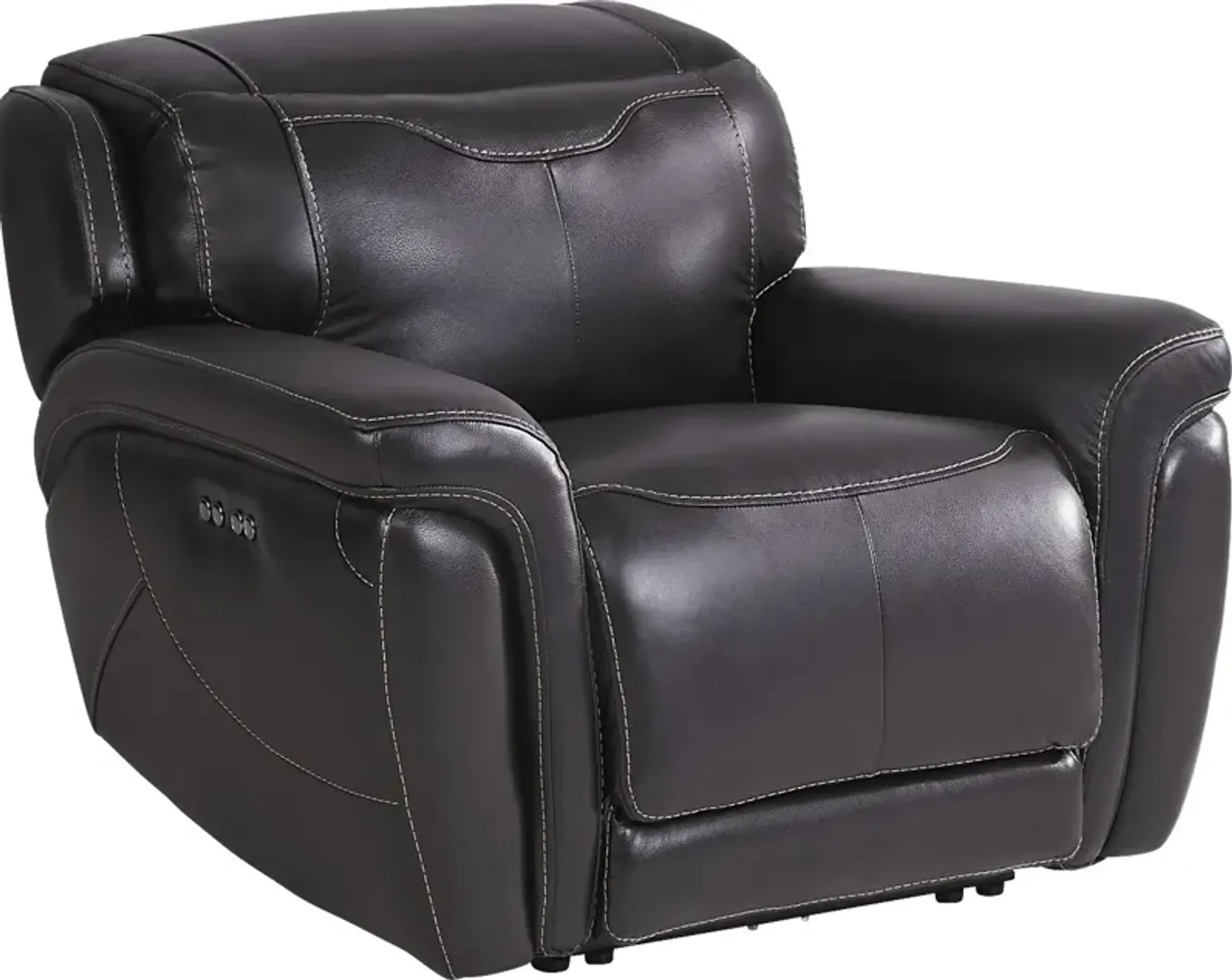 Devero Black Leather Dual Power Recliner