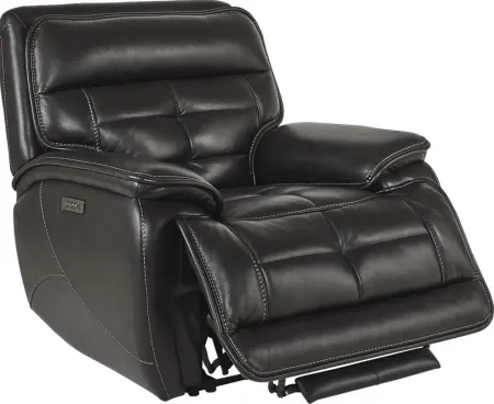 Pacific Heights Black Cherry Leather Dual Power Recliner