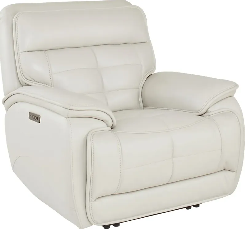 Pacific Heights Light Gray Leather Dual Power Recliner