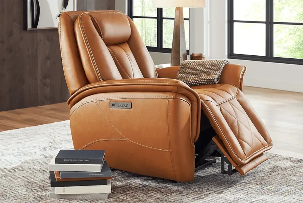 Dalton Brown Leather Triple Power Recliner