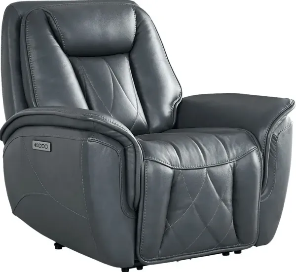 Dalton Blue Leather Triple Power Recliner