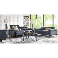 Weatherford Park Blue 8 Pc Dual Power Reclining Living Room